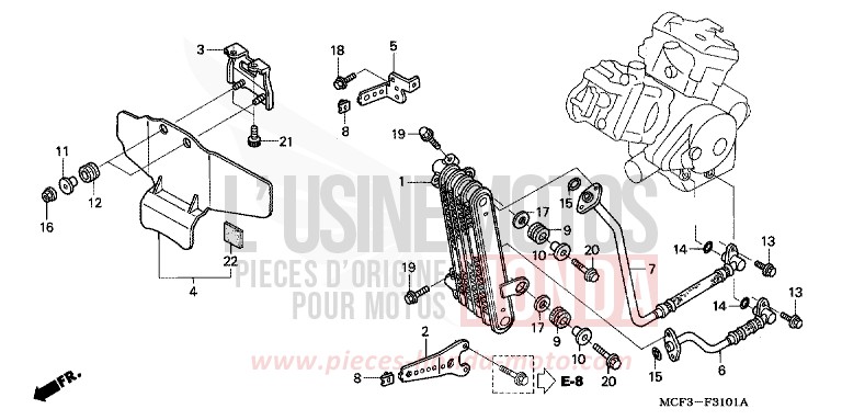 REFROIDISSEUR D'HUILE (VTR1000SP2/3/4/5/6) von VTR1000 SP-2 GRAPHITE BLACK (NHB01) von 2006